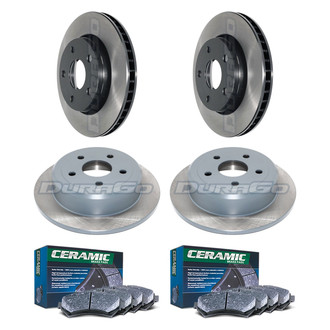 DuraGo® - Electrophoretic Coated Plain Front and Rear Brake Kit with Ceramic Pads