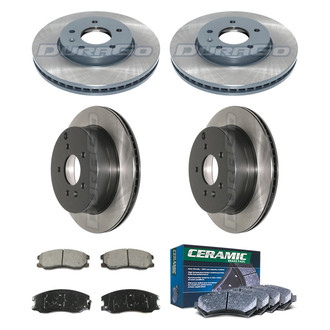 DuraGo® - Electrophoretic Coated Plain Front and Rear Brake Kit with Ceramic Pads