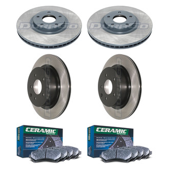 DuraGo® - Electrophoretic Coated Plain Front and Rear Brake Kit with Ceramic Pads