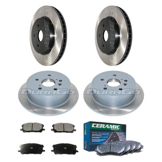 DuraGo® - Electrophoretic Coated Plain Front and Rear Brake Kit with Ceramic Pads