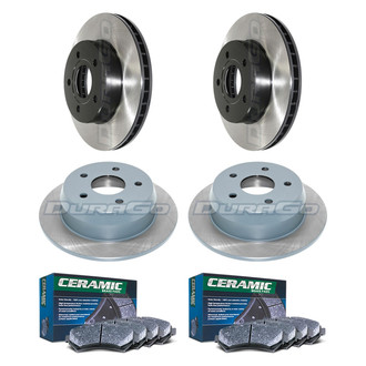 DuraGo® - Electrophoretic Coated Plain Front and Rear Brake Kit with Ceramic Pads
