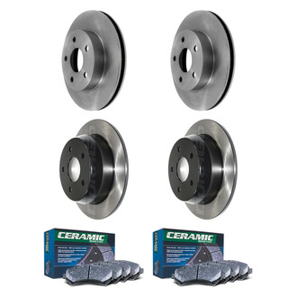 DuraGo® - Electrophoretic Coated Plain Front and Rear Brake Kit with Ceramic Pads