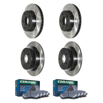 DuraGo® - Electrophoretic Coated Plain Front and Rear Brake Kit with Ceramic Pads