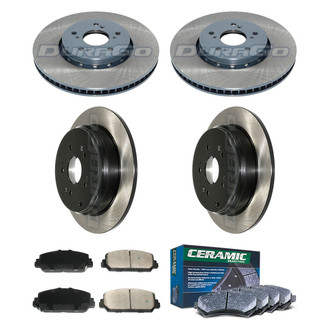 DuraGo® - Electrophoretic Coated Plain Front and Rear Brake Kit with Ceramic Pads