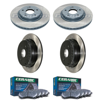 DuraGo® - Electrophoretic Coated Plain Front and Rear Brake Kit with Ceramic Pads