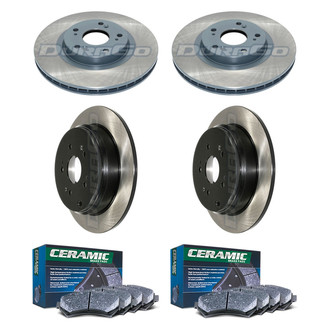 DuraGo® - Electrophoretic Coated Plain Front and Rear Brake Kit with Ceramic Pads