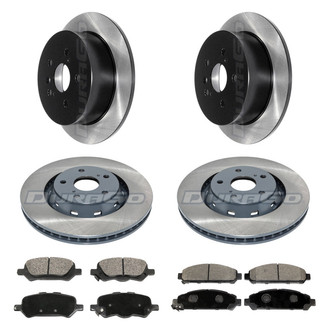 DuraGo® - Electrophoretic Coated Plain Front and Rear Brake Kit with Ceramic Pads