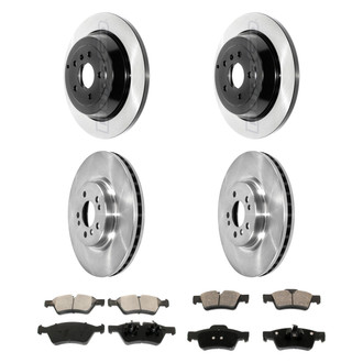 DuraGo® - Electrophoretic Coated Plain Front and Rear Brake Kit with Ceramic Pads