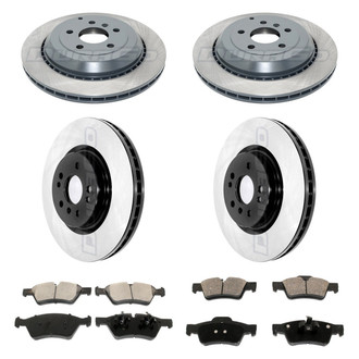DuraGo® - Electrophoretic Coated Plain Front and Rear Brake Kit with Ceramic Pads