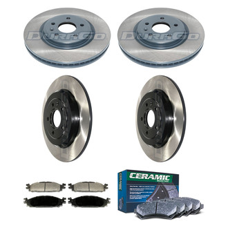 DuraGo® - Electrophoretic Coated Plain Front and Rear Brake Kit with Ceramic Pads