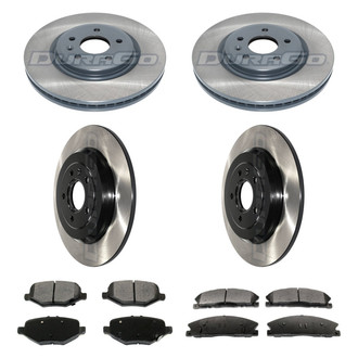DuraGo® - Electrophoretic Coated Plain Front and Rear Brake Kit with Ceramic Pads