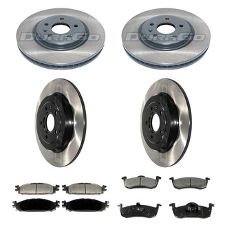 DuraGo® - Electrophoretic Coated Plain Front and Rear Brake Kit with Ceramic Pads