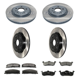 DuraGo® - Electrophoretic Coated Plain Front and Rear Brake Kit with Ceramic Pads