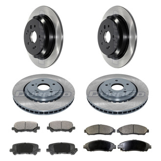 DuraGo® - Electrophoretic Coated Plain Front and Rear Brake Kit with Ceramic Pads