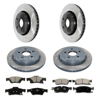 DuraGo® - Electrophoretic Coated Plain Front and Rear Brake Kit with Ceramic Pads