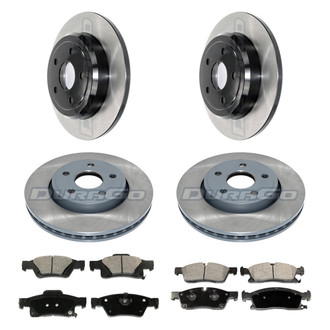DuraGo® - Electrophoretic Coated Plain Front and Rear Brake Kit with Ceramic Pads