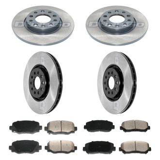 DuraGo® - Electrophoretic Coated Plain Front and Rear Brake Kit with Ceramic Pads