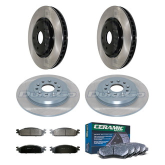 DuraGo® - Electrophoretic Coated Plain Front and Rear Brake Kit with Ceramic Pads