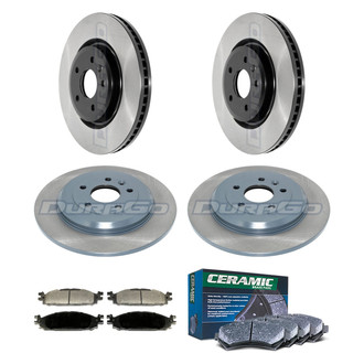 DuraGo® - Electrophoretic Coated Plain Front and Rear Brake Kit with Ceramic Pads