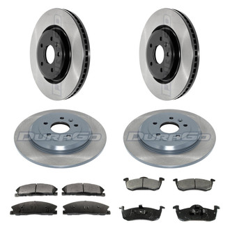 DuraGo® - Electrophoretic Coated Plain Front and Rear Brake Kit with Ceramic Pads
