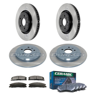DuraGo® - Electrophoretic Coated Plain Front and Rear Brake Kit with Ceramic Pads