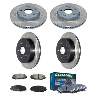 DuraGo® - Electrophoretic Coated Plain Front and Rear Brake Kit with Ceramic Pads