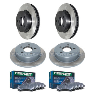 DuraGo® - Electrophoretic Coated Plain Front and Rear Brake Kit with Ceramic Pads