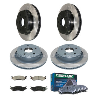 DuraGo® - Electrophoretic Coated Plain Front and Rear Brake Kit with Ceramic Pads