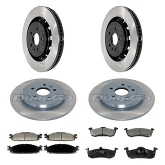 DuraGo® - Electrophoretic Coated Plain Front and Rear Brake Kit with Ceramic Pads