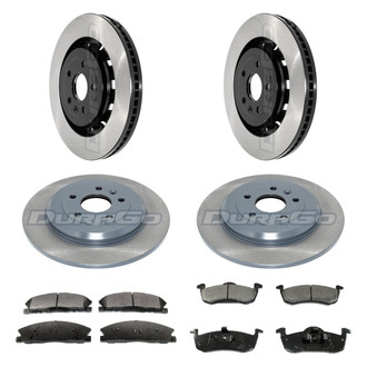 DuraGo® - Electrophoretic Coated Plain Front and Rear Brake Kit with Ceramic Pads