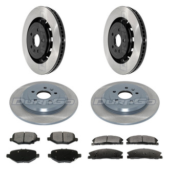 DuraGo® - Electrophoretic Coated Plain Front and Rear Brake Kit with Ceramic Pads
