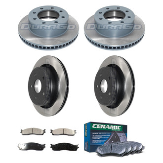 DuraGo® - Electrophoretic Coated Plain Front and Rear Brake Kit with Ceramic Pads