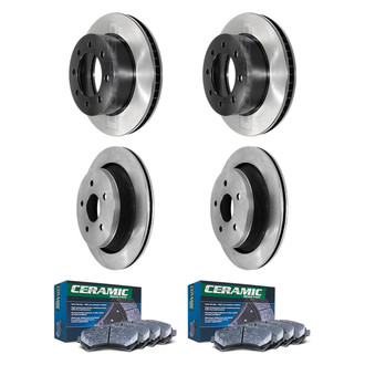 DuraGo® - Electrophoretic Coated Plain Front and Rear Brake Kit with Ceramic Pads