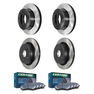 DuraGo® - Electrophoretic Coated Plain Front and Rear Brake Kit with Ceramic Pads