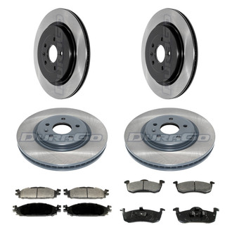DuraGo® - Electrophoretic Coated Plain Front and Rear Brake Kit with Ceramic Pads