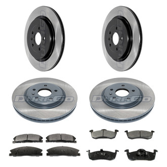 DuraGo® - Electrophoretic Coated Plain Front and Rear Brake Kit with Ceramic Pads