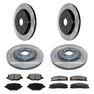 DuraGo® - Electrophoretic Coated Plain Front and Rear Brake Kit with Ceramic Pads