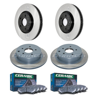 DuraGo® - Electrophoretic Coated Plain Front and Rear Brake Kit with Ceramic Pads