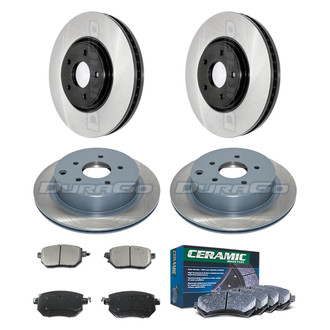 DuraGo® - Electrophoretic Coated Plain Front and Rear Brake Kit with Ceramic Pads