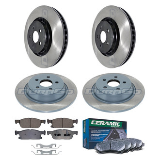 DuraGo® - Electrophoretic Coated Plain Front and Rear Brake Kit with Ceramic Pads