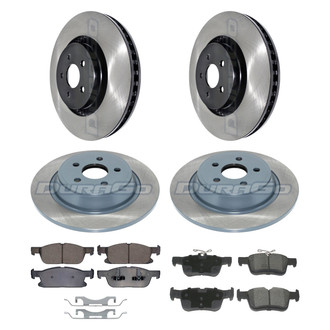 DuraGo® - Electrophoretic Coated Plain Front and Rear Brake Kit with Ceramic Pads