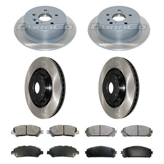 DuraGo® - Electrophoretic Coated Plain Front and Rear Brake Kit with Ceramic Pads