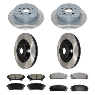DuraGo® - Electrophoretic Coated Plain Front and Rear Brake Kit with Ceramic Pads