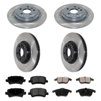 DuraGo® - Electrophoretic Coated Plain Front and Rear Brake Kit with Ceramic Pads