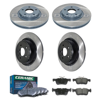 DuraGo® - Electrophoretic Coated Plain Front and Rear Brake Kit with Ceramic Pads