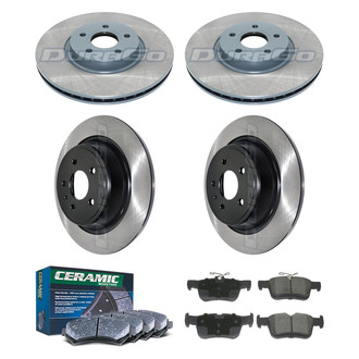DuraGo® - Electrophoretic Coated Plain Front and Rear Brake Kit with Ceramic Pads