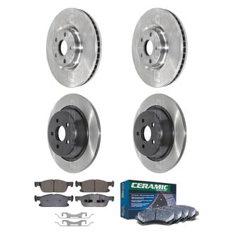 DuraGo® - Electrophoretic Coated Plain Front and Rear Brake Kit with Ceramic Pads