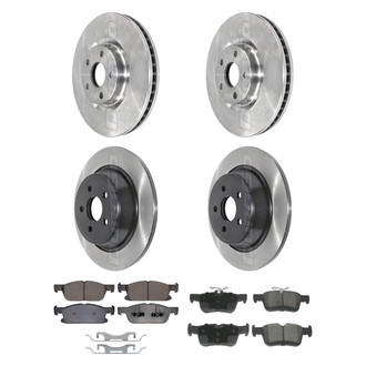 DuraGo® - Electrophoretic Coated Plain Front and Rear Brake Kit with Ceramic Pads
