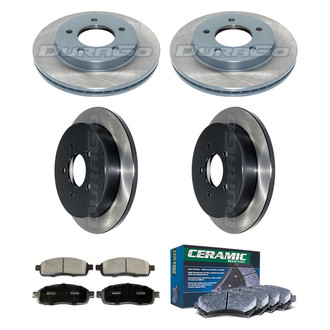 DuraGo® - Electrophoretic Coated Plain Front and Rear Brake Kit with Ceramic Pads