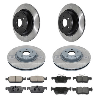 DuraGo® - Electrophoretic Coated Plain Front and Rear Brake Kit with Ceramic Pads